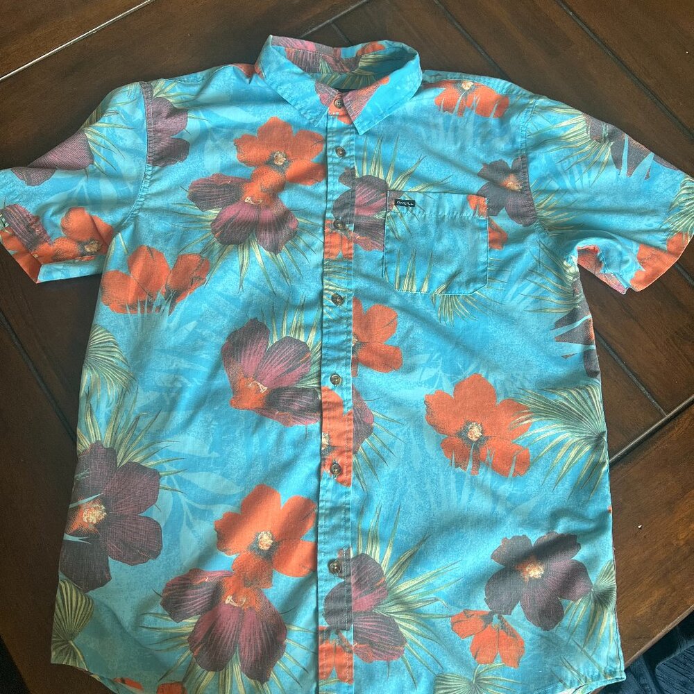 Aloha!  O'Neill button down Hawaiian print shirt, size M